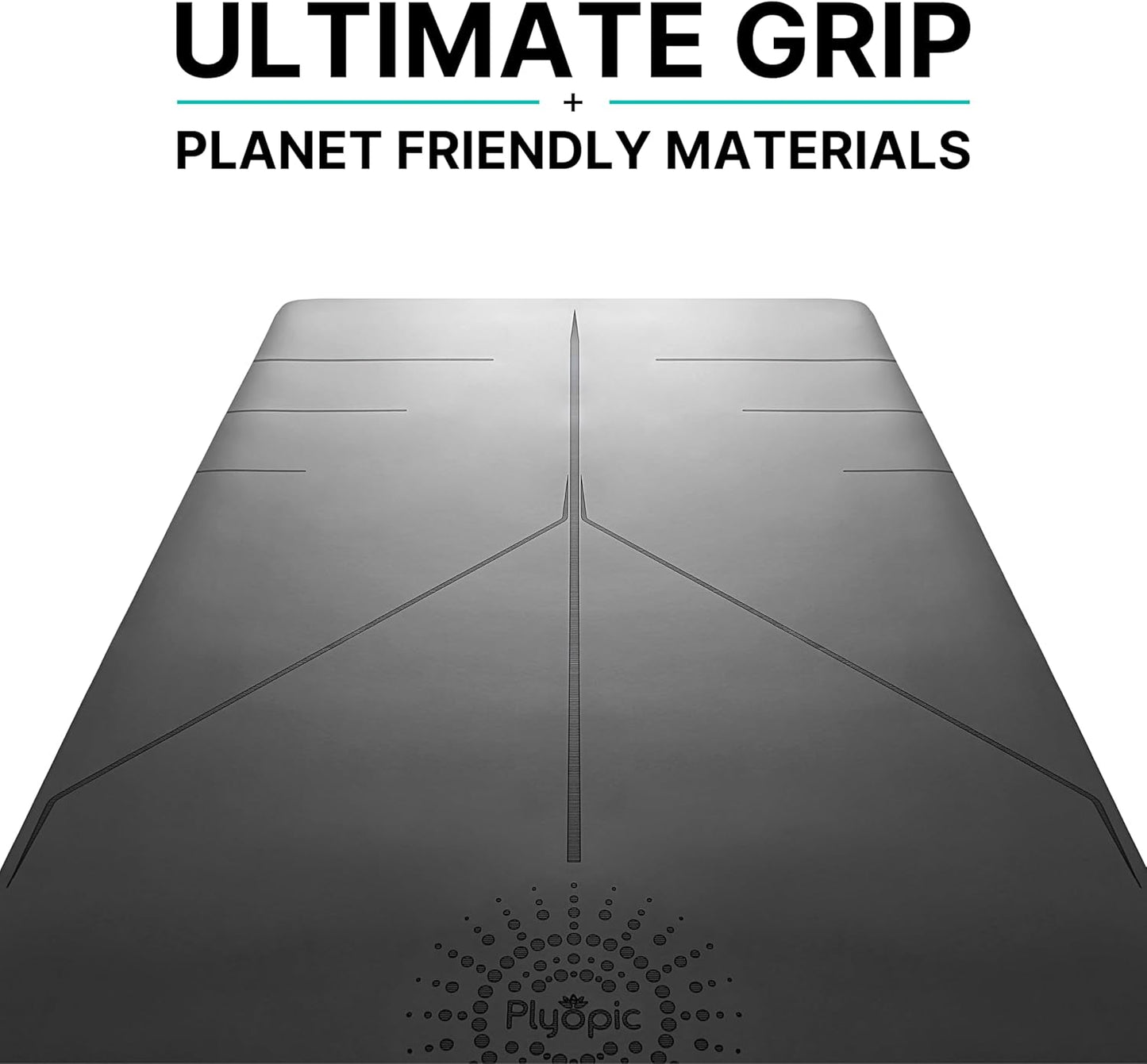 Plyopic. Ultra-Grip Pro Yoga Mat – EXTREME Non-Slip Performance - Dry & Wet Grip - Alignment Lines - Comfortable & Sweat Resistant - For Yoga, Pilates, Exercise, Workout, Bikram & Hot Yoga