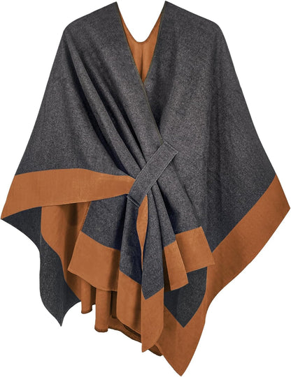 Moss Rose Women's Shawl Wrap Poncho Ruana Cape Open Front Cardigan Shawls for Spring Fall Winter