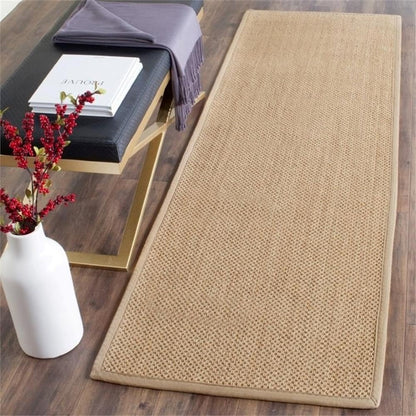 SAFAVIEH Area Rug 11x15 - Natural Fiber Collection - Large - Maize & Linen Color, Sisal, Woven Design with Border (NF141B) - Colors A