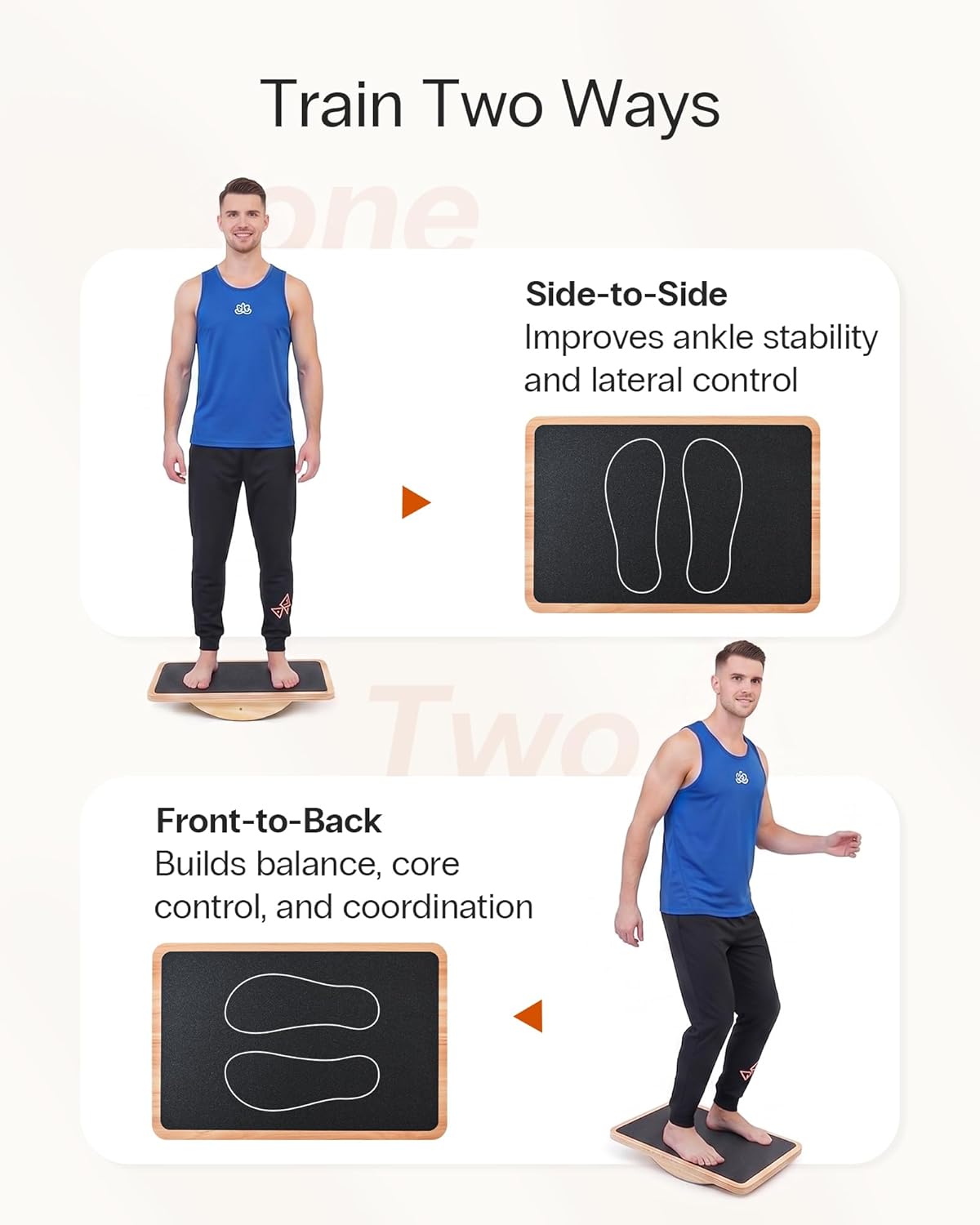 StrongTek Professional Wooden Balance Board, Rocker Board, Wood Standing Desk Accessory, Balancing Board for Under Desk, Anti Slip Roller, Core Strength, Stability, Office Wobble Boards