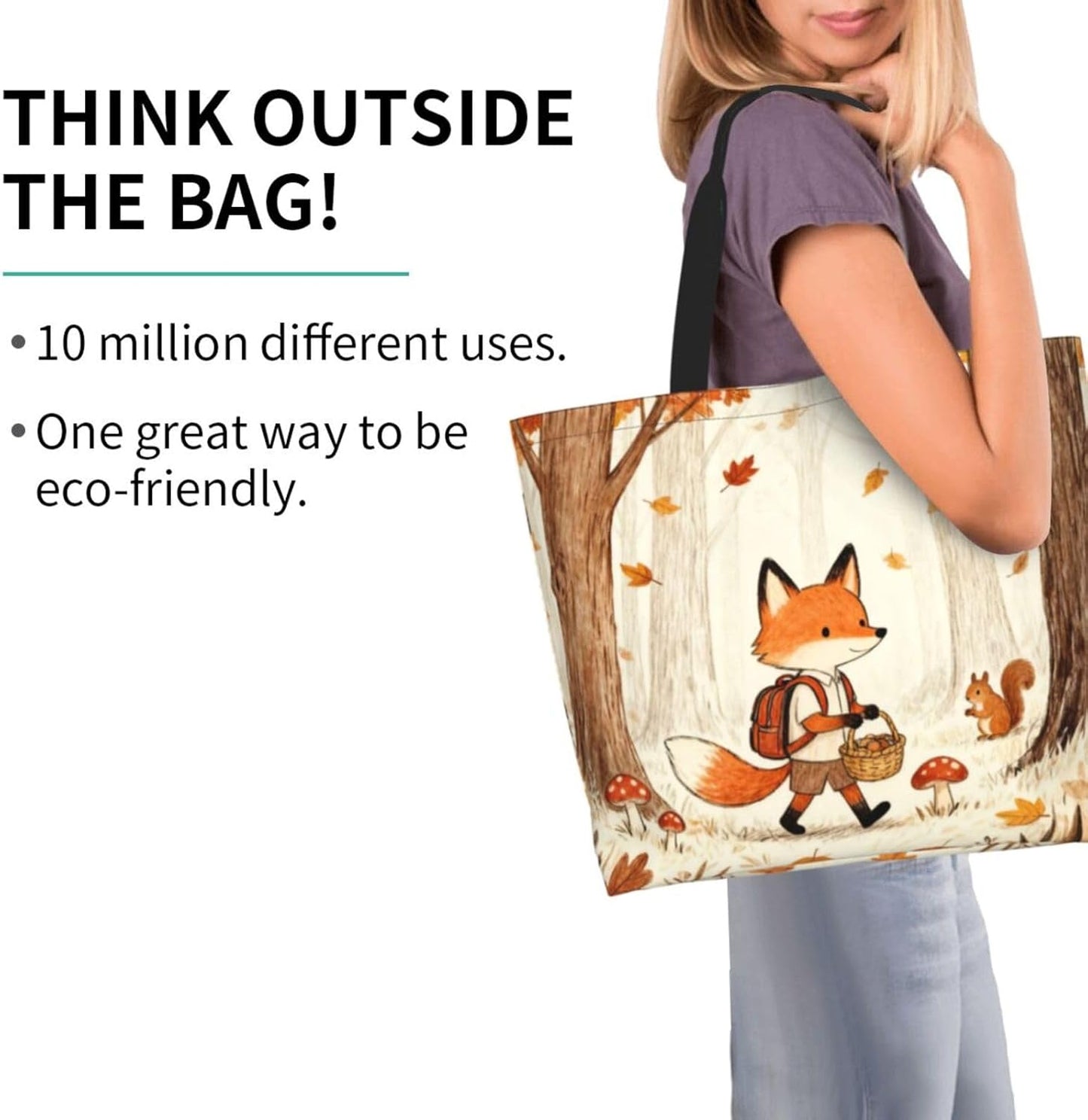Tote Shoulder Bag Large Durable Reusable Eco-friendly Handbag Lightweight Stylish for Daily Use-19.7x15.7x5.9 Inch - Colors B