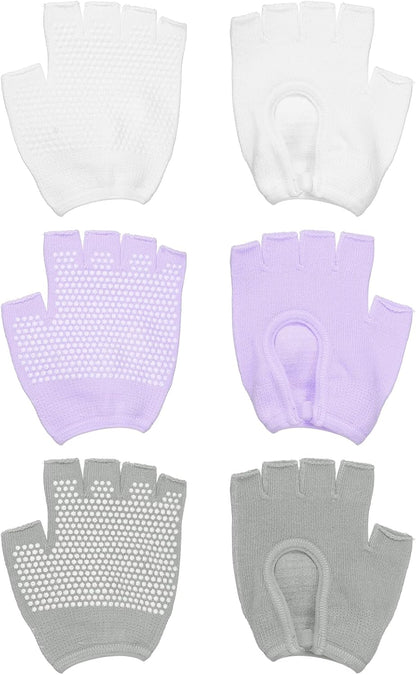 Yoga Gloves, Non Slip Fingerless Pilates Gloves Breathable Exercise Workout Mittens