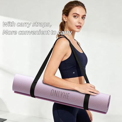 Yoga Mat Thick(10mm) Exercise Mat Non Slip Anti-tear,72"x35" Extra Large Pilates Mats for Home Workouts, Gym & Floor Stretching with Carrier Strap