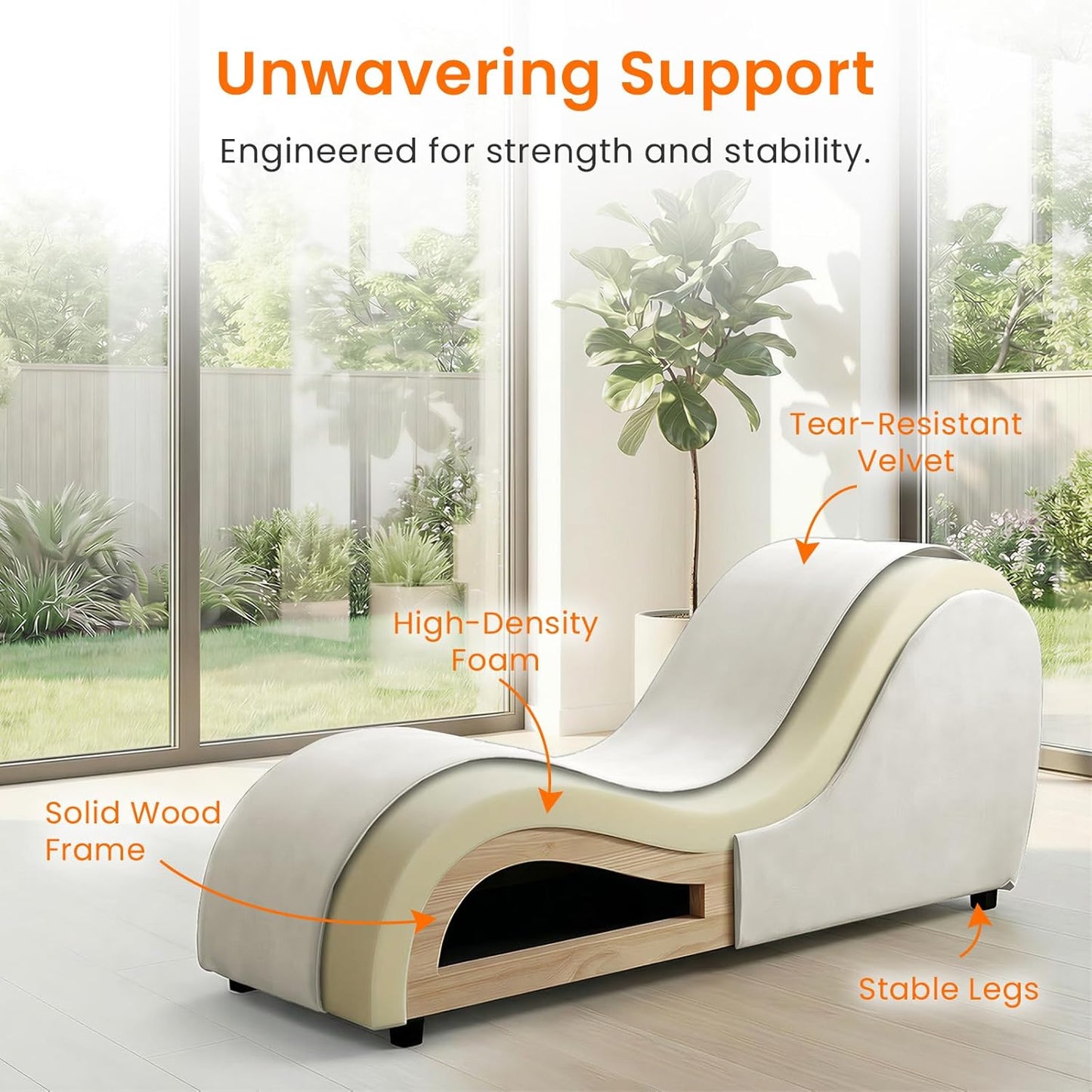 ijuicy Yoga Chair - Velvet Ergonomic Chaise Lounge, Stretching Relaxation Exercise Meditation Chair, Compact 60x18x27 Inches-Dark Grey