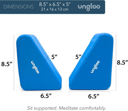 Ungloo Supportive Yoga Block Wedges for Seated Meditation – Elevates Knees, Reduces Hip Pressure, and Improves Cross-Legged Posture