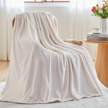 NEWCOSPLAY Super Soft Throw Blanket Light Purple Premium Silky Flannel Fleece Leaves Pattern Lightweight Bed Blanket All Season Use (Light Purple, Throw(50"x60")) - Colors A