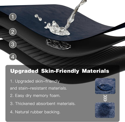 TYUU Bath Mat, Bathroom Rugs Non Slip Washable Thin Absorbent Quick Dry Bath Mat Fits Under Door Bathroom Floor Mat Perfect for Bath, Shower, or Sink 24"x36" Dark Grey