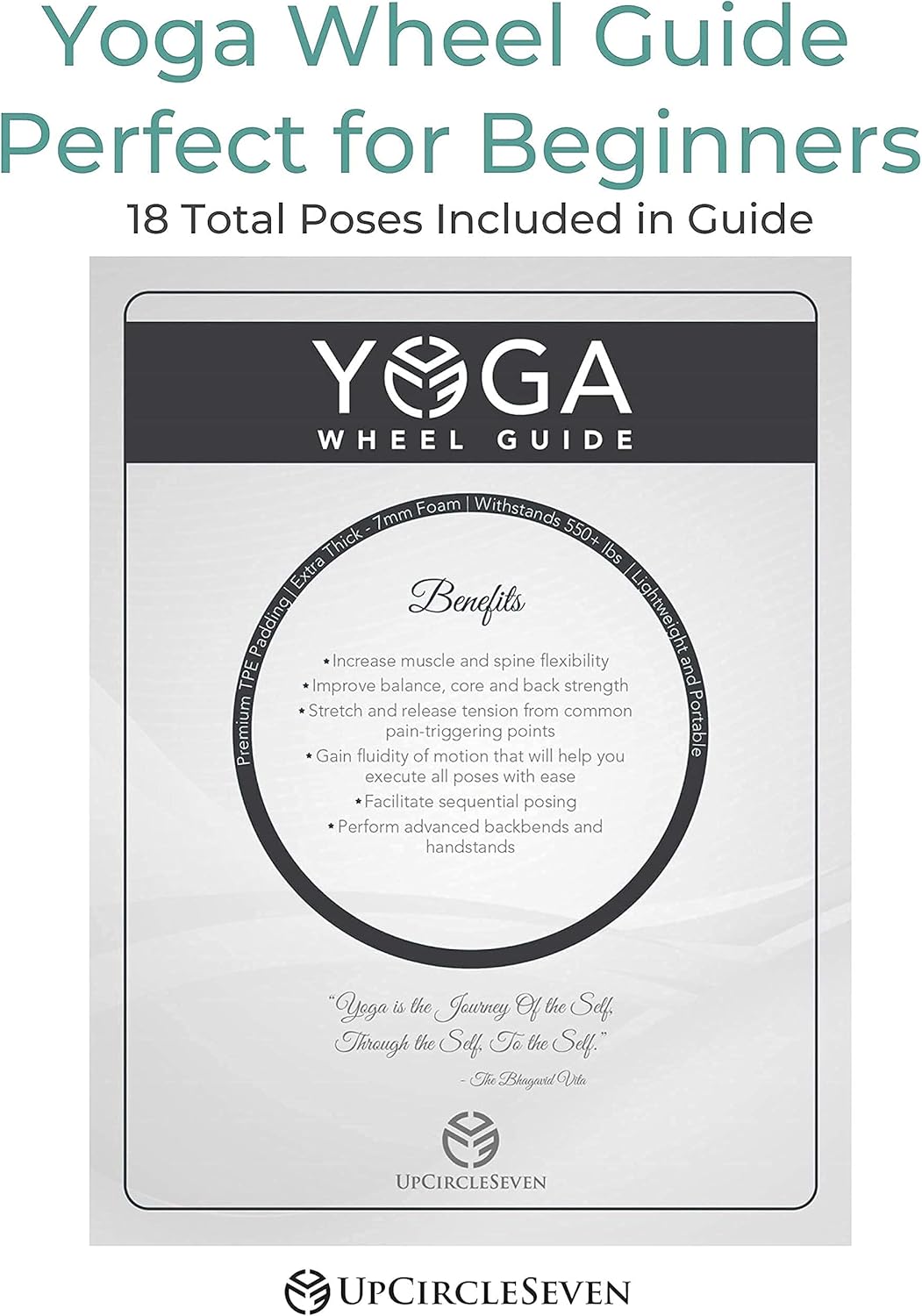 UpCircleSeven Yoga Wheel Set - Strongest & Most Comfortable Yoga Prop Wheel, 3 Pack for Back Pain and Stretching (12, 10, 6 inch)