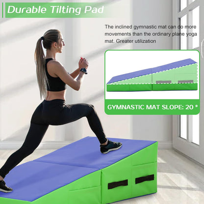 PayLessHere Gymnastics Tumbling Mats Incline Tumbling Mat Folding Gymnastic Tumbling Mat 48"x24"/34"x24" lnch Indoor/Outdoor Exercise Mat Home Gym Yoga Mat with Handle