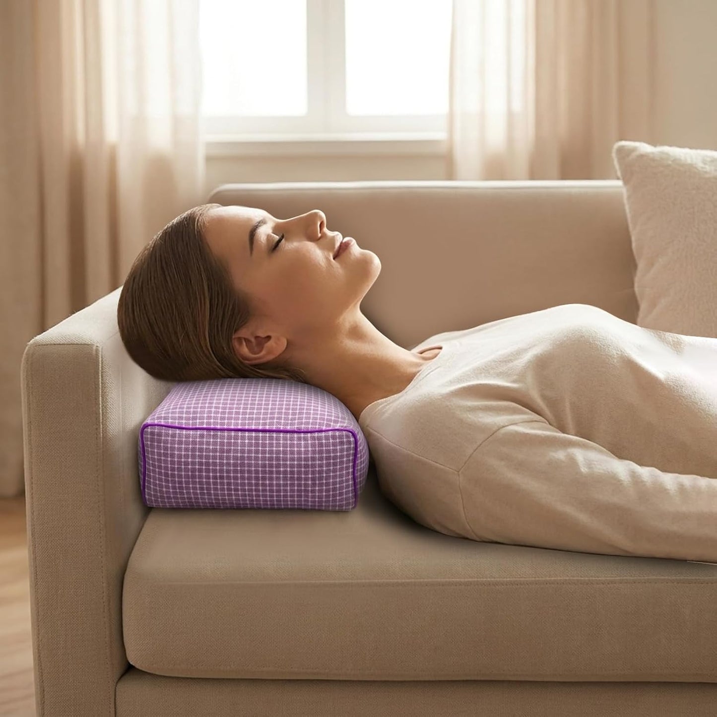 Adjustable Buckwheat Hull Pillow for Neck Pain Relief (21x8x4in) Natural Cooling Cervical Support Organic Pillow for Side & Back Sleepers with Night Sweats (Grey)