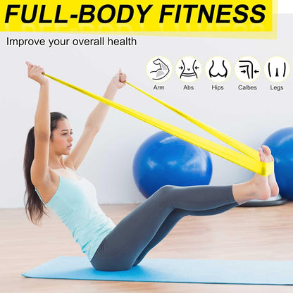 DEEKIN 10 Pcs Resistance Bands Professional Exercise Elastic Bands Latex-Free Yoga Starter Set for Pilates, Physical Therapy, Strength Training, Yoga, Working Out for Women Home Gym