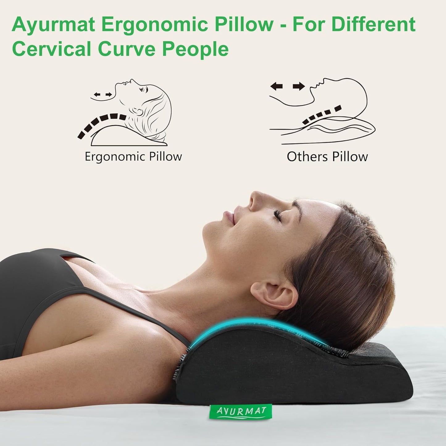 Acupressure Mat and Pillow Set - Full Body Pro Kit for Stress Relief, Muscle Relaxation & Pain Relief - Natural Eco-Friendly Linen & Coconut Fiber Mat - Includes Carrying Bag (Black)