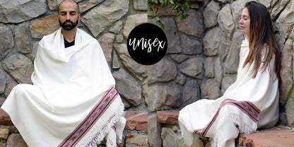 Exotic Meditation Shawl - Large Unisex Prayer Wrap, Oversize Scarf & Versatile Indian Stole Blanket