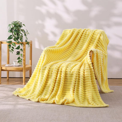 Khaki Throw Blanket for Couch Sofa 50x60 inches Striped Fleece Blankets Room Home Decor Lightweight Plush Soft Cozy Gifts for Women Mom Girls