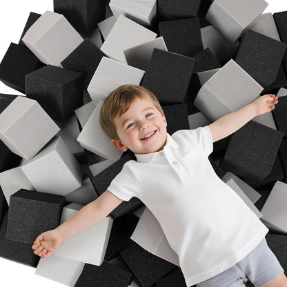 24PCS Foam Cubes 5"x5"x5"- Foam Pit Blocks Set, Soft Stacking Blocks for Indoor Games,Trampolines, Gymnastics, Parkour & Action Sport (6 Colors)