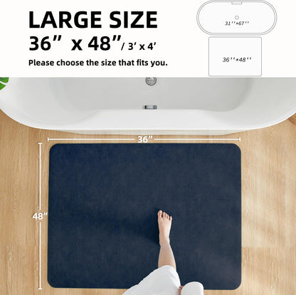 TYUU Bath Mat, Bathroom Rugs Non Slip Washable Thin Absorbent Quick Dry Bath Mat Fits Under Door Bathroom Floor Mat Perfect for Bath, Shower, or Sink 24"x36" Dark Grey
