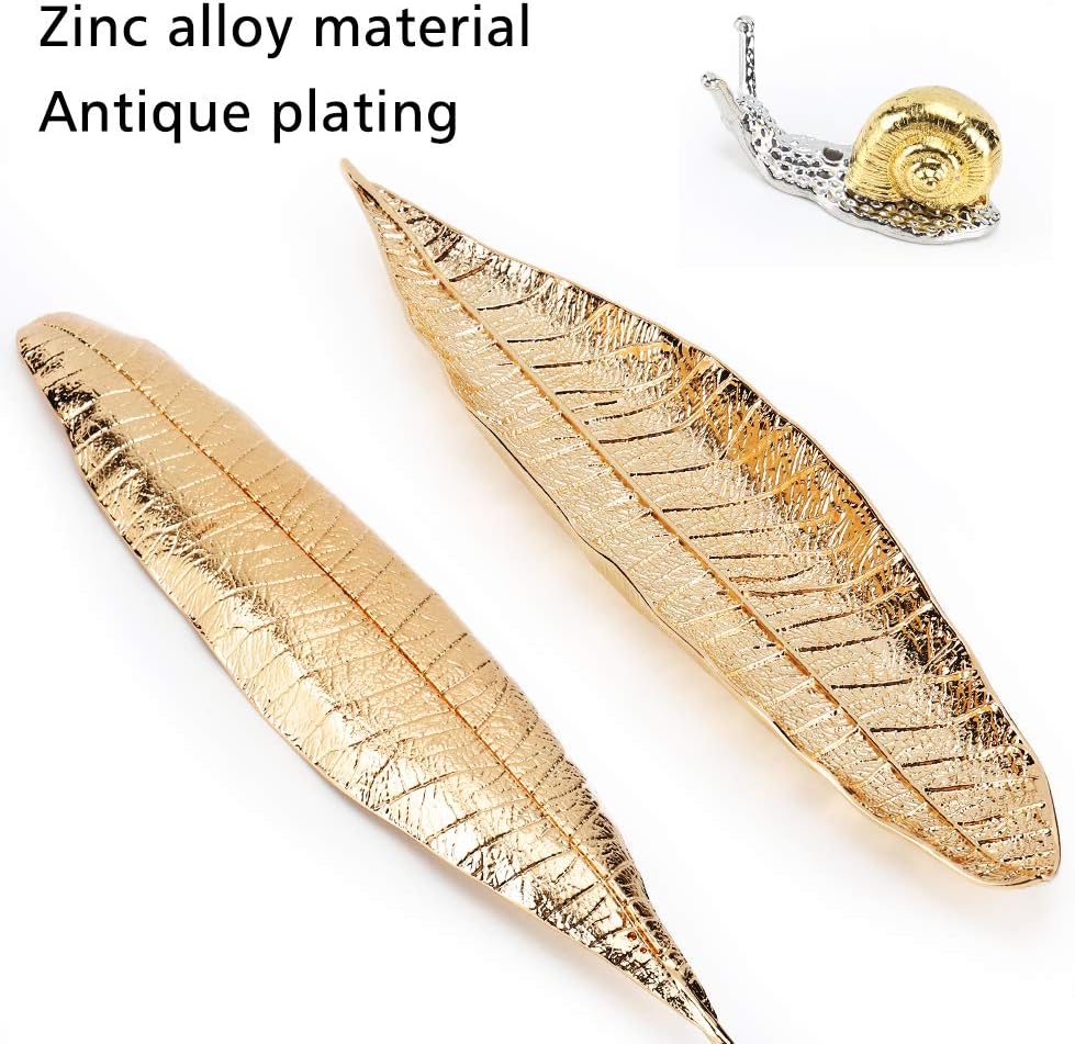 Accmor Incense Holder Set, Leaf and Snail Incense Burner, Incense Ash Catcher, Incense Sticks Holder for Counters, Meditation Room, Yoga, Home, Office, Red Copper