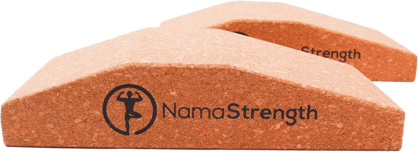 Cork Yoga Wedge Block - Non-Slip Wrist Support, Set of 2