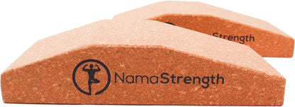 Cork Yoga Wedge Block - Non-Slip Wrist Support, Set of 2