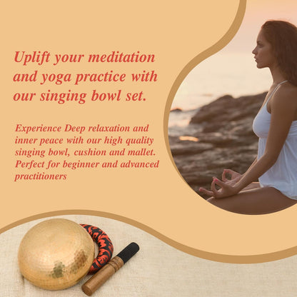 Tibetan Singing Bowl Set - Authentic Cuencos Tibetanos for Sound Healing, Meditation & Chakra Balancing - Includes Cushion, Mallet-Unique Spiritual Gifts for Women and Men (7 Chakra Hand Hammered Set)