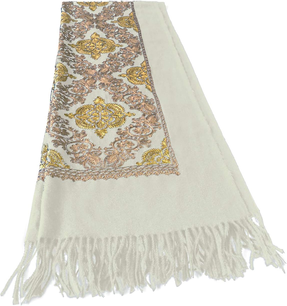 Urban CoCo Women's Embroidered Oversize Tassel Shawl Scarf Wraps for Women