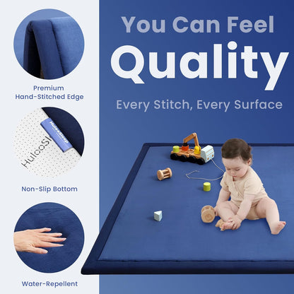 Baby Play Mat for Floor,1.3" Thick Memory Foam Tummy Time Mat,Soft Coral Velvet Nursery Rug,Large Non Slip for Crawling,Toddlers,Infants,Kids,Yoga & Tatami Style for Living Room(Dark Gray)
