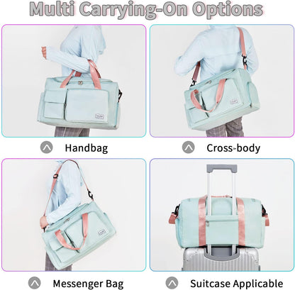 FIORETTO Women's Gym Duffle Bag with Shoes Compartment, 30L Capacity, Ideal for Travel, Gym, Sports, Duffel, Weekender