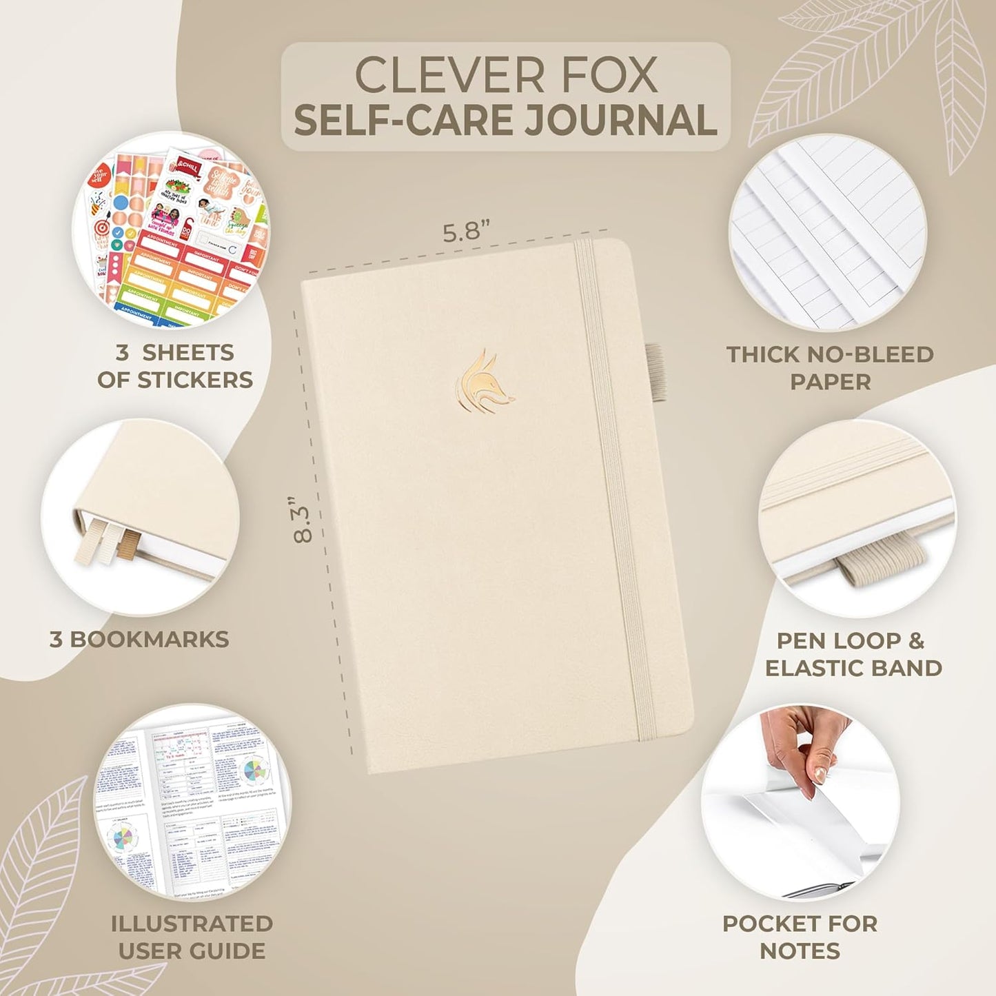 Clever Fox Self-Care Journal – Daily Reflection Notebook – Mental Health & Personal Development Planner, Meditation & Mood Log, A5 (Turquoise)