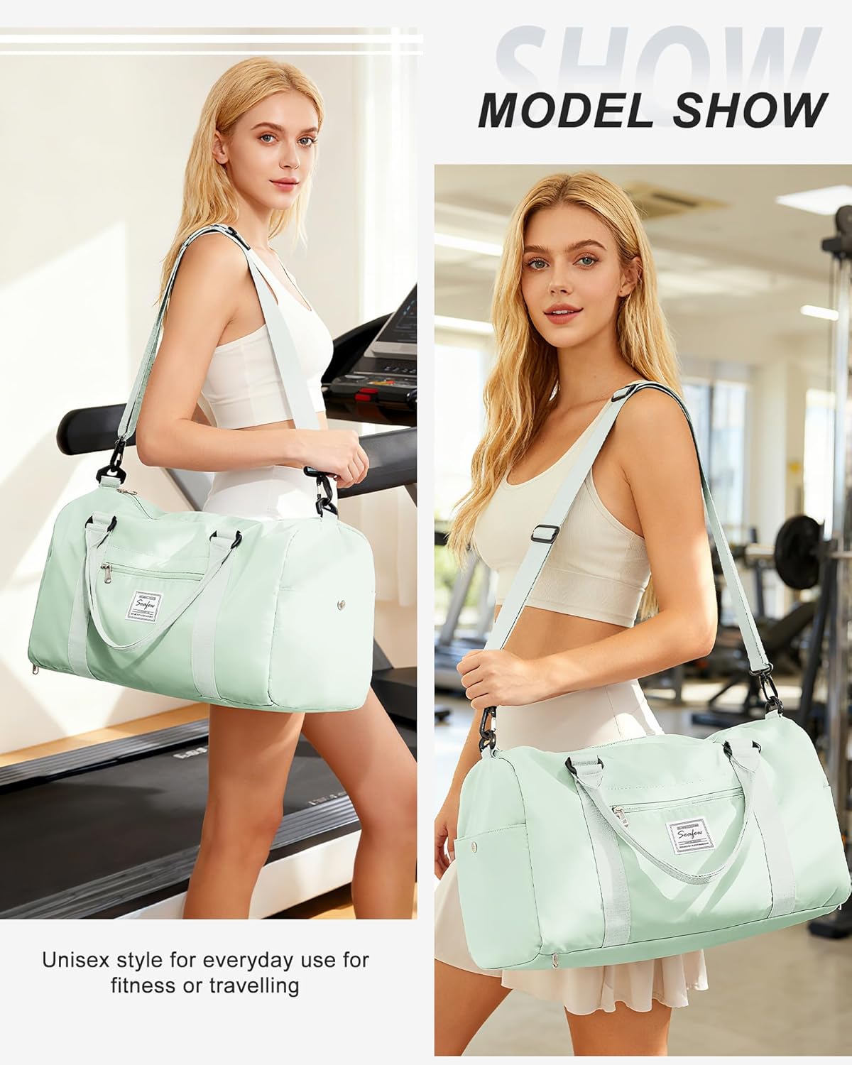 Gym Bag Womens Mens with Shoes Compartment and Wet Pocket Travel Duffel Bag for Women for Plane Sport Gym Tote Bags Swimming Yoga Waterproof Weekend Overnight Carry on Bag Hospital Holdalls - Colors A
