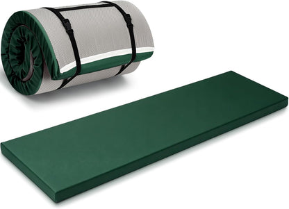Lyrow 2 Inch 72"x24" Thick Foldable Yoga Mat with Carry Strap, Non-slip Portable Foam Gym Mat for Yoga, Pilates and Stretching