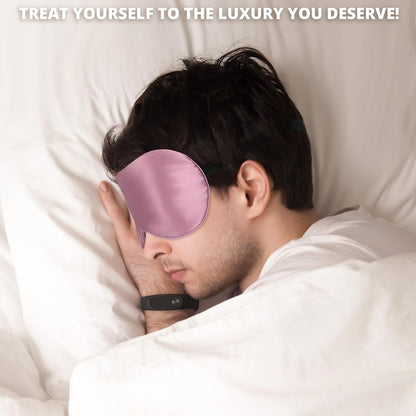 Sleep Mask, Silk Eye Mask for Sleeping with Adjustable Strap, Satin Blackout Sleeping Eye Mask for Men&Women, Comfortable Blindfold Eyeshade for Night Sleep(Black)