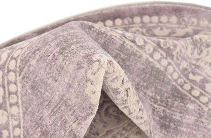 Unique Loom New Classical Collection Area Rug - Olwen (4'Round, Purple/ Gray)