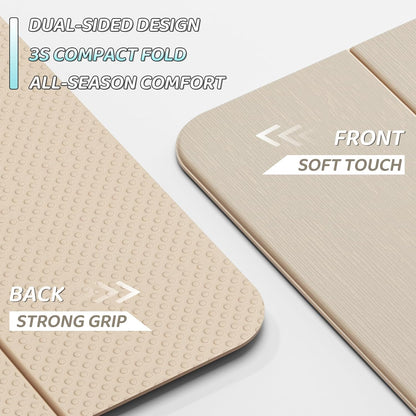 ILILI Foldable Yoga Mat 71 * 24 * 0.3'' - TPE Non-Slip Fitness Mat for Home，Waterproof & Lightweight (2lb) for Home Gym, Pilates & Stretching,Fitness Workouts