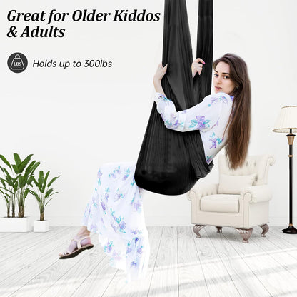 Aokitec Therapy Swing for Kids with Special Needs (Hardware Included) Snuggle Swing Cuddle Hammock Indoor Adjustable Aerial Yoga for Children with Autism, ADHD, Asperger, Sensory Integration