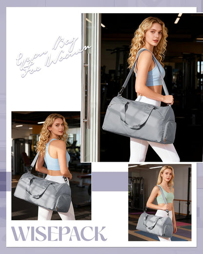 Gym Bag Womens Mens with Shoes Compartment and Wet Pocket Travel Duffel Bag for Women for Plane Sport Gym Tote Bags Swimming Yoga Waterproof Weekend Overnight Carry on Bag Hospital Holdalls - Colors C