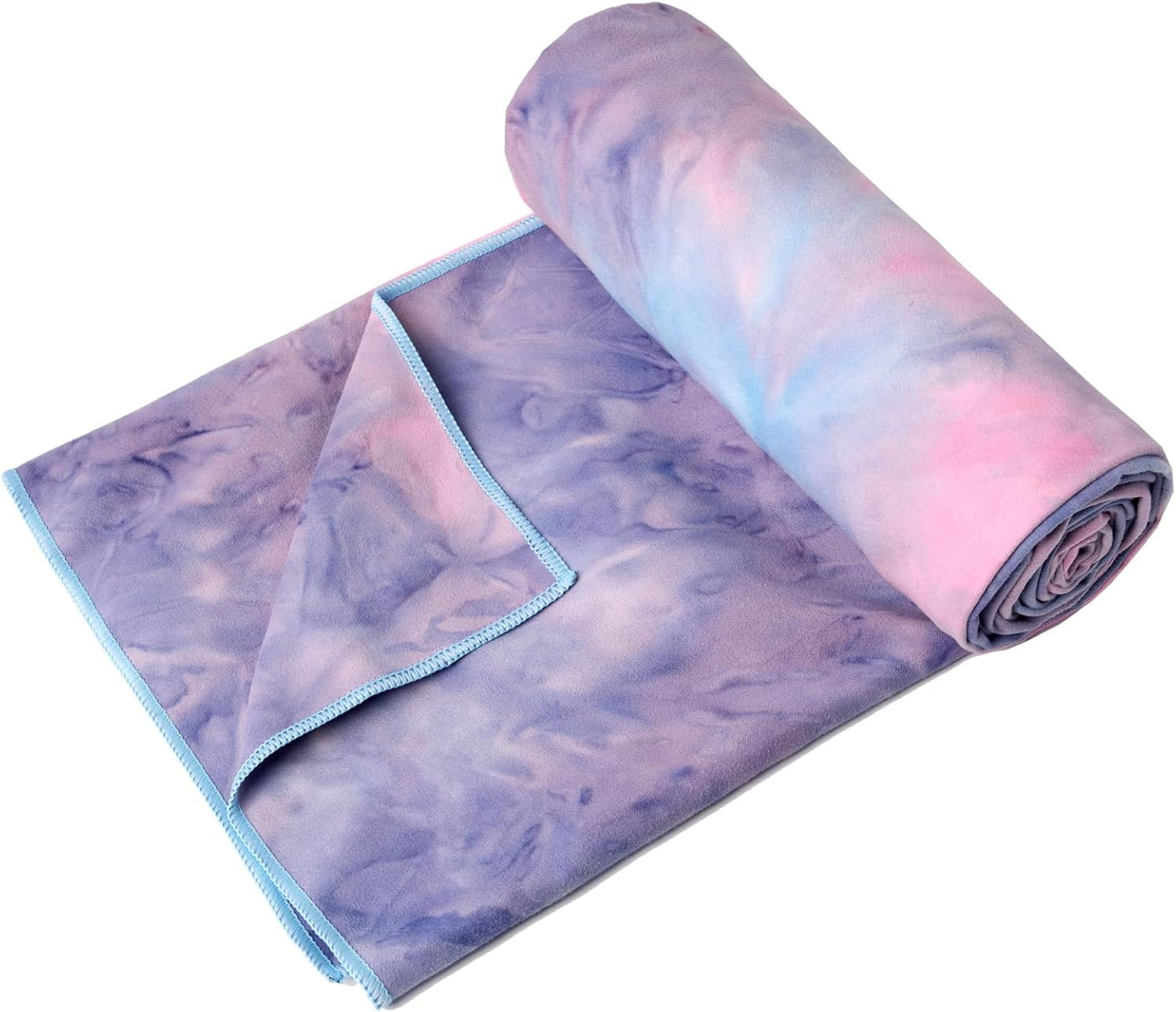 Eunzel Hot Yoga Towel Non Slip Yoga Mat Towel Non-Slip Sweat Absorbent Towel for Hot Yoga, Pilates and Workout 72" x 26.5", Blue