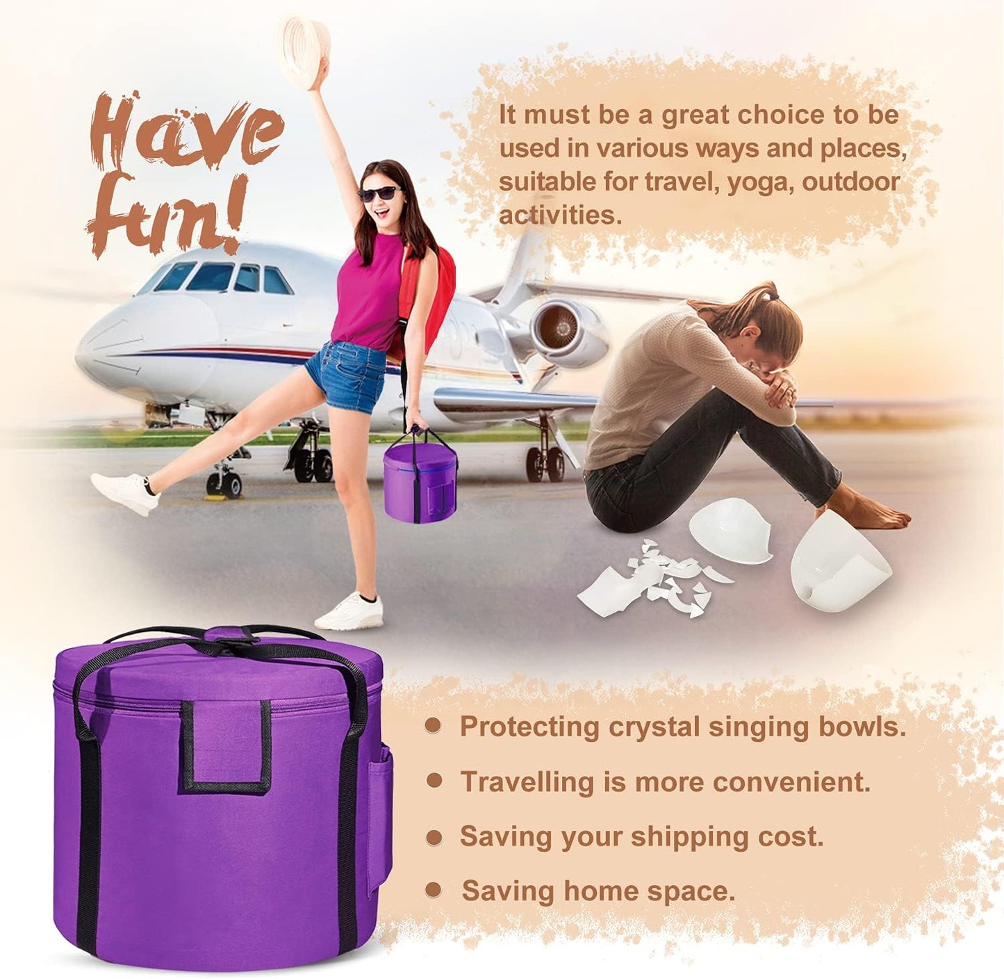 440HZ Sound Healing 8''-12'' Set of 3 Crystal Singing Bowls, Frosted Chakra Quartz Crystal Sound Bowl 8'' A Third-Eye, 10'' F Heart, 12'' C Root With Carry Bags and Mallet