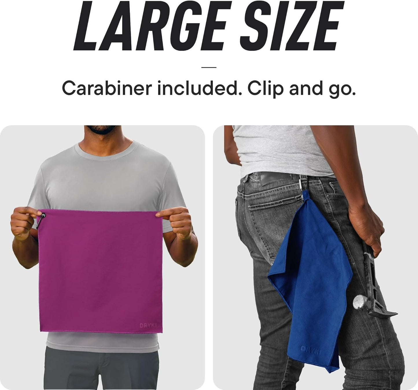 DRYKI Pocket-Sized Sweat Towels - The Original Sweat Absorbing Handkerchiefs - Quick-Dry Microfiber Sweat Rags for Face, Hands, & Body - Men & Women - Gym, Sports, and Work (Blue: 5 Pack)