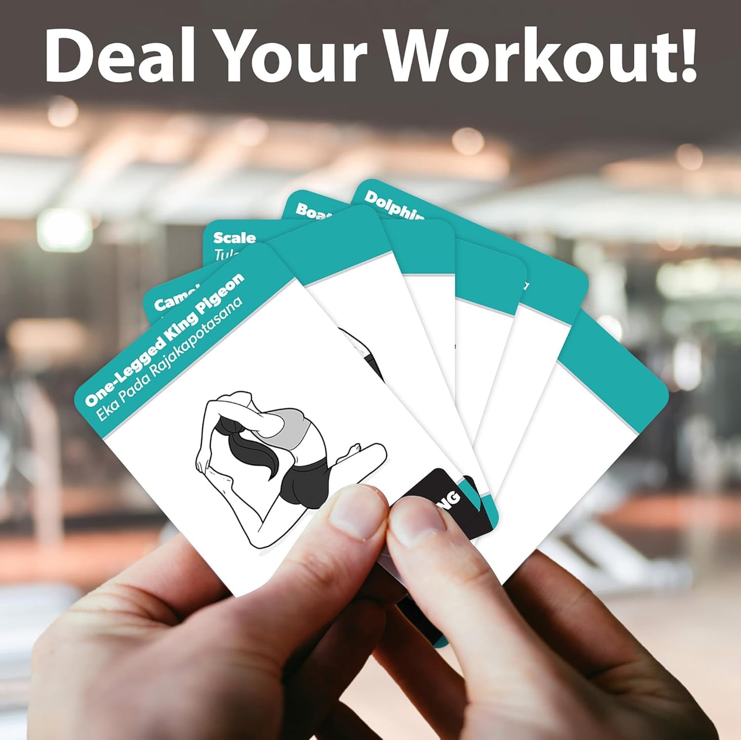 Palace Learning Yoga Pose Exercise Cards - Yoga Positions and Workout Fitness Cards with Over 50 Poses - 2.5" x 3.5"