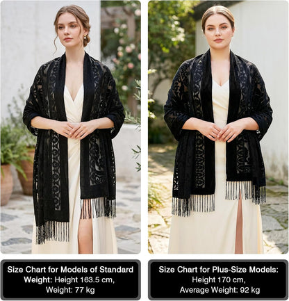 E-Clover Lace Shawl Velvet Scarfs Shawls and Wraps for Evening Dresses Wedding Shawl Wraps for Dress Accessories Winter