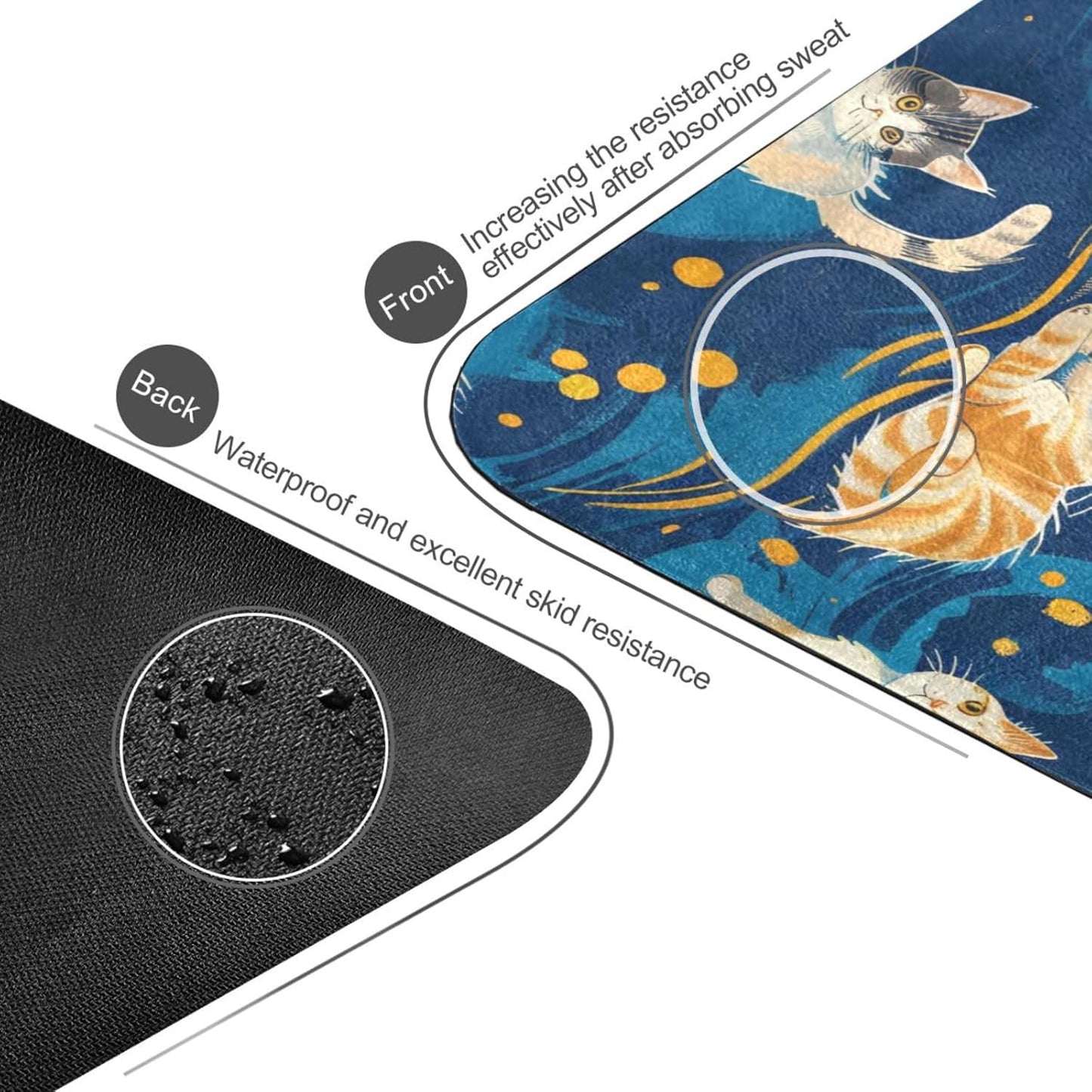 Starry Sky Cats Yoga Mat Non Slip Thick Kids Eco Friendly Rubber Workout Foldable Yoga Mat Women Exercise