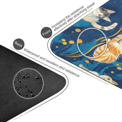 Starry Sky Cats Yoga Mat Non Slip Thick Kids Eco Friendly Rubber Workout Foldable Yoga Mat Women Exercise