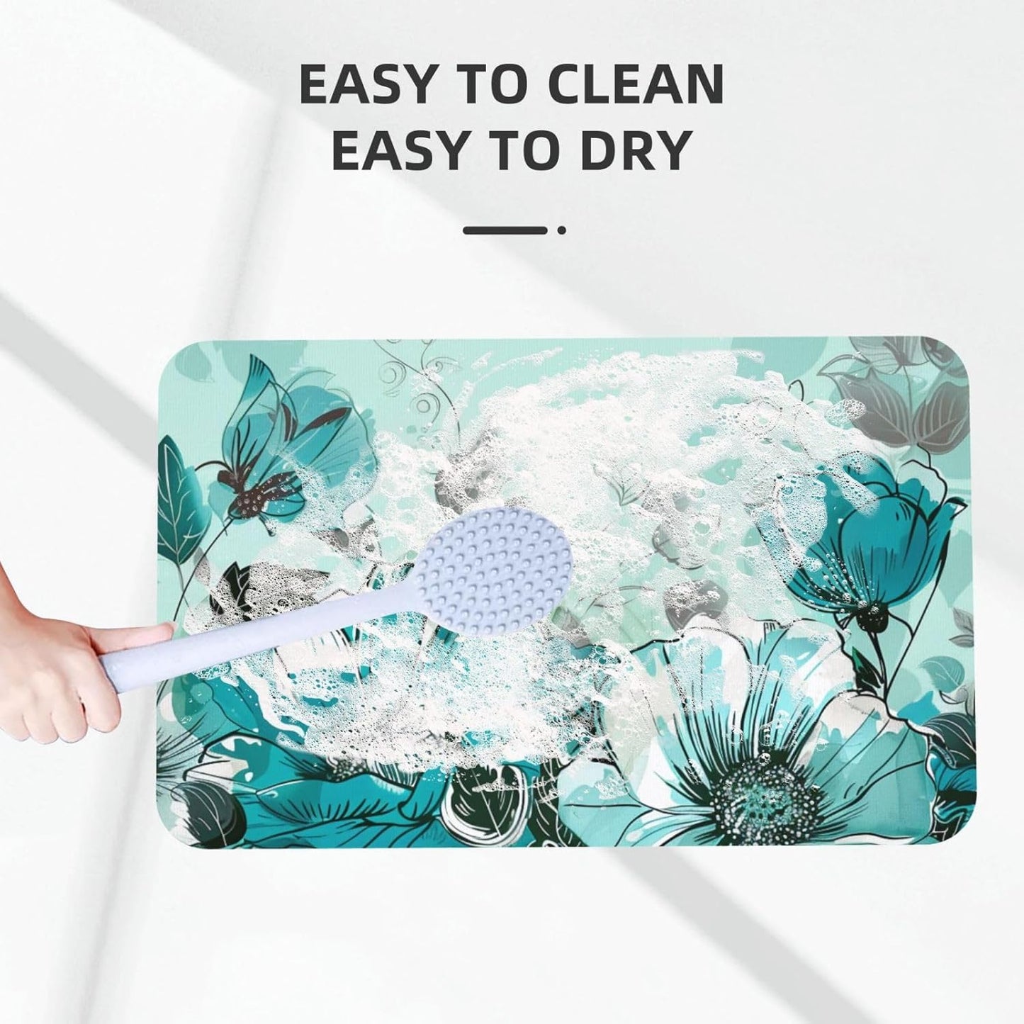 Skull Yoga Printed Rounded Corner Diatomaceous Doormat 31.5x19.7 Inch Bath Mat Rug Non Slip Shower Floor Mat, Absorbent Bathroom Rugs Mat for Anti Slip Shower Mat, Housewarming Gift