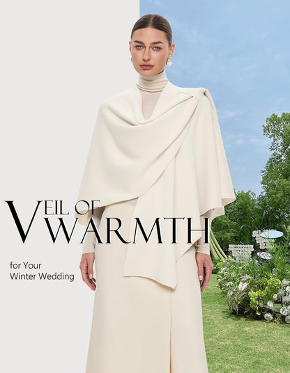 PULI Womens Large Cross Front Poncho Sweater Wrap Topper Knitted Elegant Shawls Cape for Fall Winter