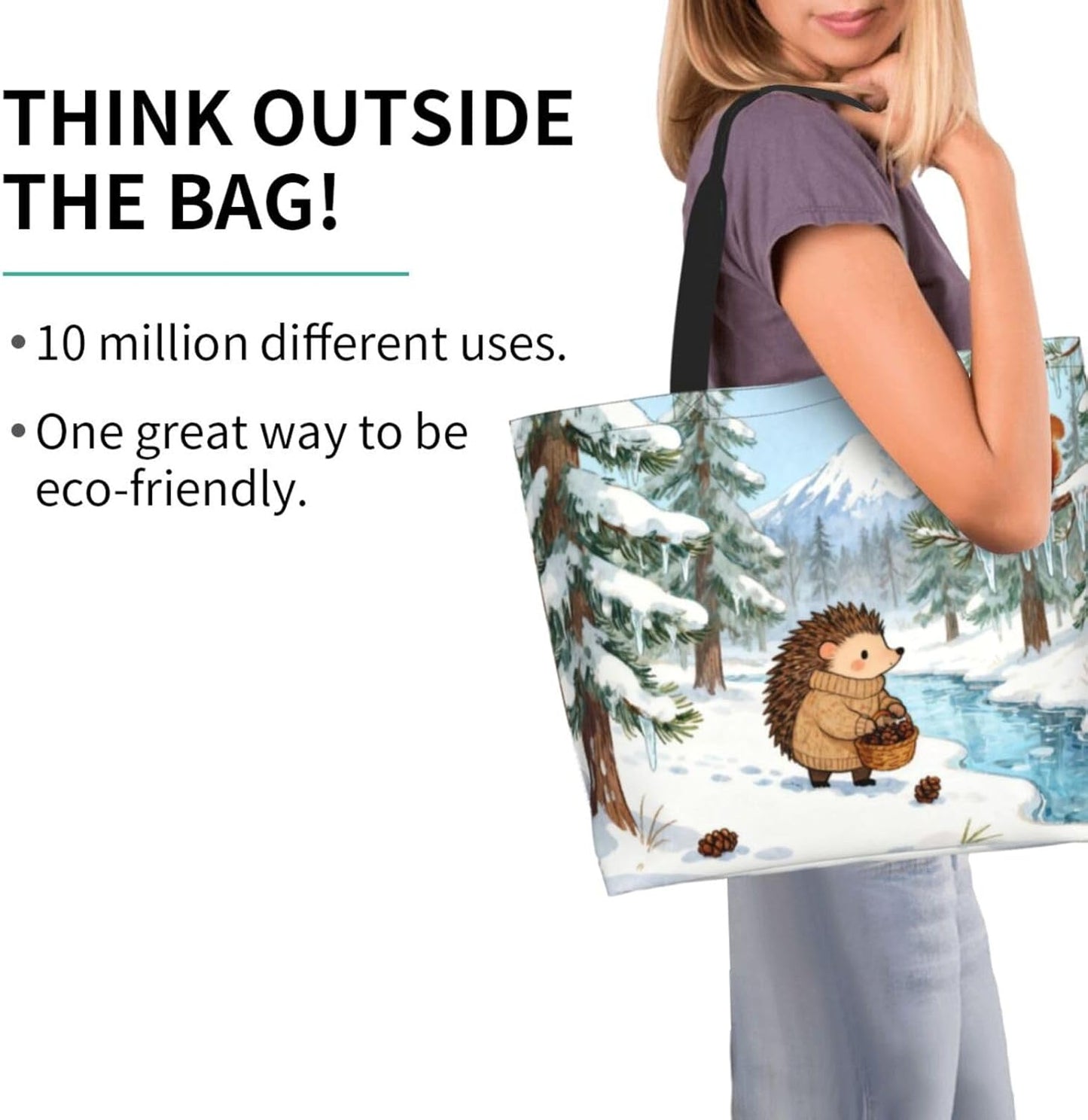 Tote Shoulder Bag Large Durable Reusable Eco-friendly Handbag Lightweight Stylish for Daily Use-19.7x15.7x5.9 Inch - Colors A