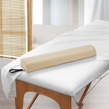 Saloniture Half Round Massage Table Bolster Pillow Pad - 26 x 6 x 3 Inch - Black