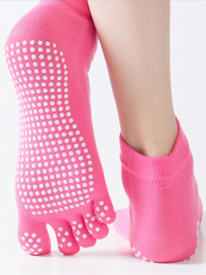 1/2 Pairs Grippy Socks Woman Pilates Grip Socks Non Slip Full Toe Barre Ballet Non Skid Yoga Socks One Size 5.5-9