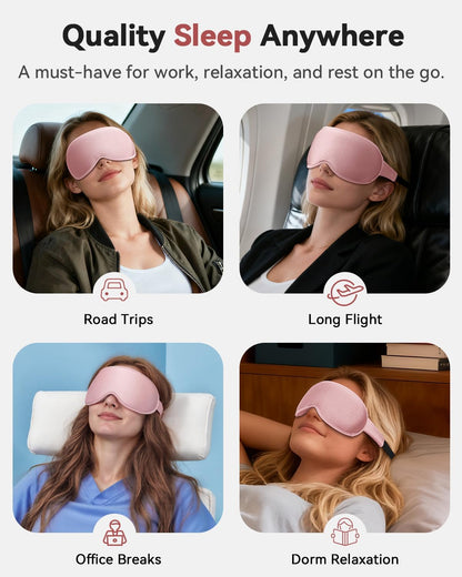 Weighted Eye Mask for Sleeping - 3D Blackout Sleep Mask for Women Men, Zero Eye Pressure, Lash-Friendly, Adjustable Strap, Airplane Travel Essentials for Long Flight & Road Trip, Meditation Mask(Gray)
