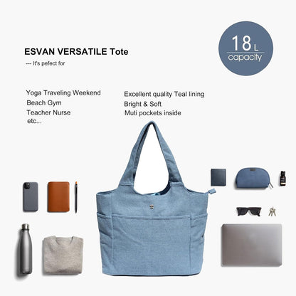 ESVAN Yoga Tote Bag Mat bag Women Shoulder Bags Carryall Tote for Travel Office Workout Gym Nurse Beach