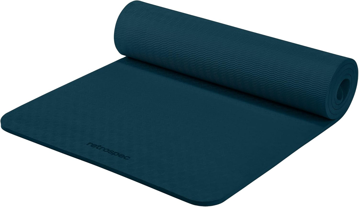 Retrospec Zuma Yoga Mat | 1/2 Inch Thick Non Slip Workout Mat | TPE Exercise Mat for Yoga, Pilates & Stretching | 72x24in